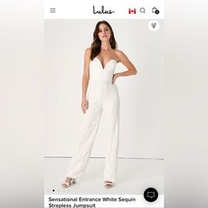 Lulu’s White Sequin Jumpsuit - PERFECT FOR THE BRIDE